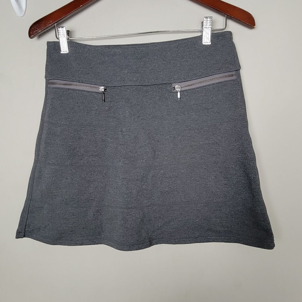 Athleta Strata Gray Ponte Knit Skirt Small Petite